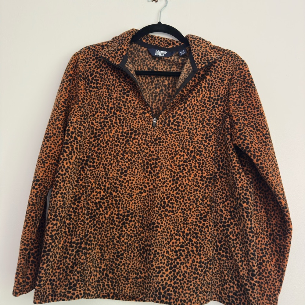 Lands' End Animal Print Fleece‎ Jacket